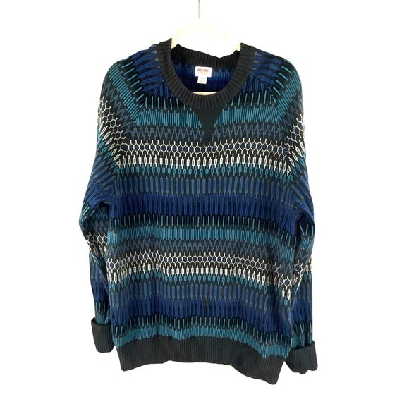 Mossimo Supply Co. Y2K Geometric Pattern Sweater L Multicolor Knit Oversized Col - Picture 1 of 5